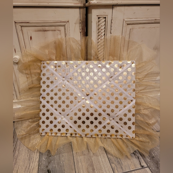 Hand Crafted Other - Gold Polka Dot Hair Bow or Jewelry Board